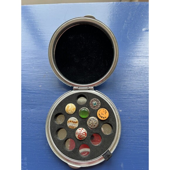 Authentic Kameleon Jewelpop Sterling Silver SZ 7.5 Ring, 6 Charms, Case, tool. - Picture 2 of 6